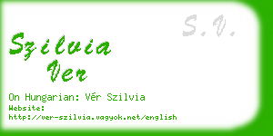 szilvia ver business card