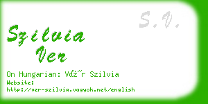 szilvia ver business card